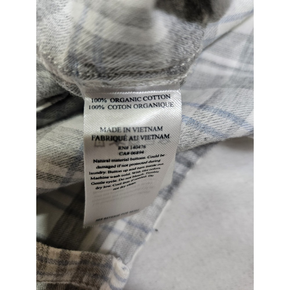 Faherty Stretch Featherweight Flannel Shirt Mens Larfe Gray Plaid Slim Fit LS - Picture 4 of 9